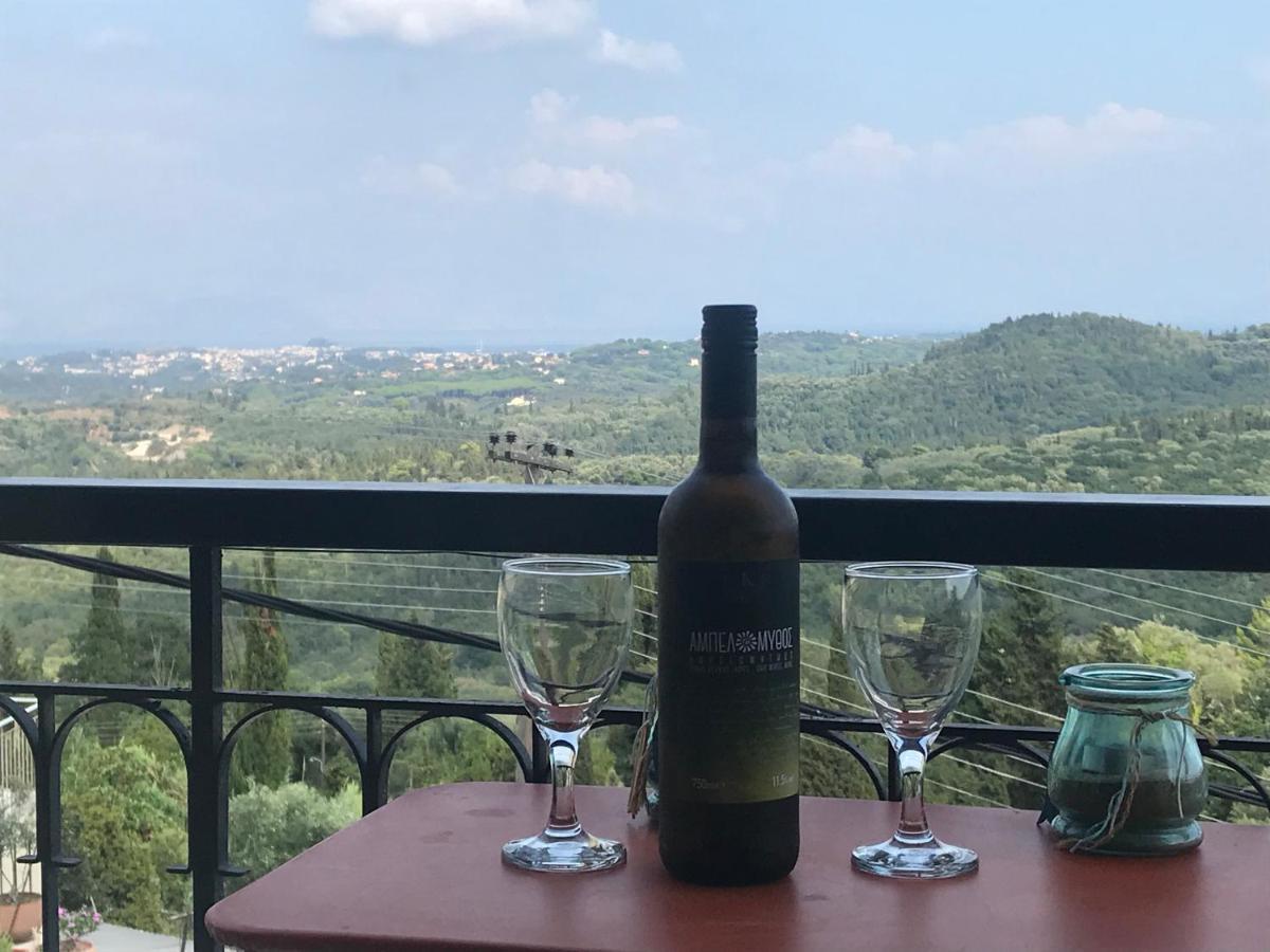 Schoenes Familienappartement In Pelekas, Corfu Mit Meerblick Екстер'єр фото