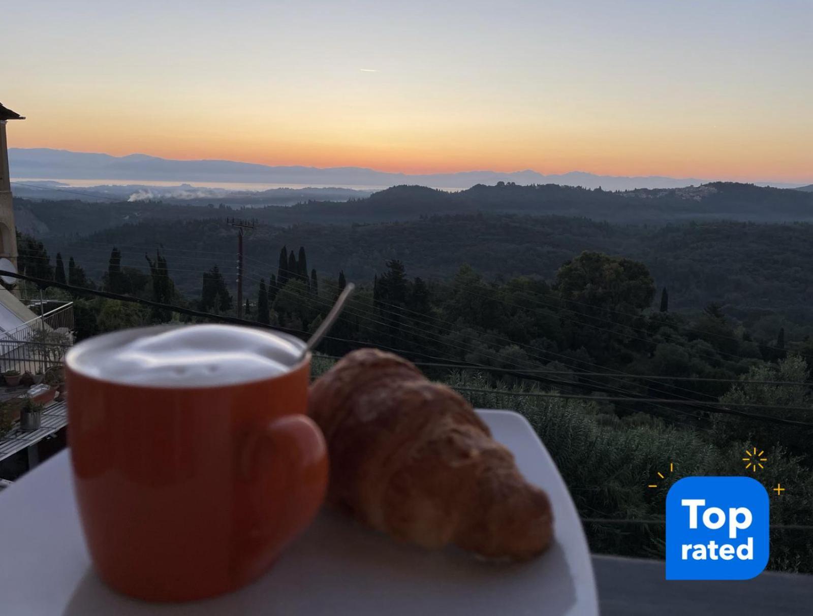 Schoenes Familienappartement In Pelekas, Corfu Mit Meerblick Екстер'єр фото
