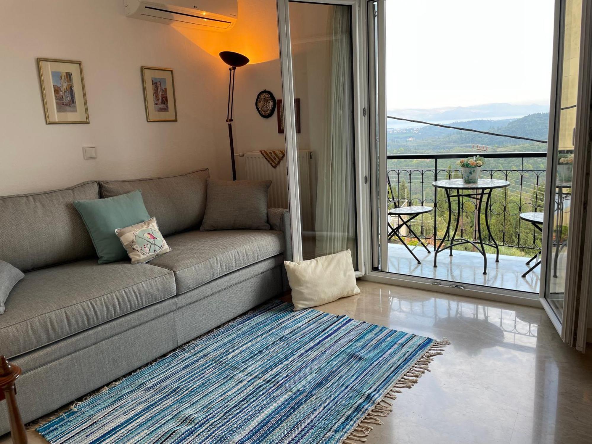 Schoenes Familienappartement In Pelekas, Corfu Mit Meerblick Екстер'єр фото